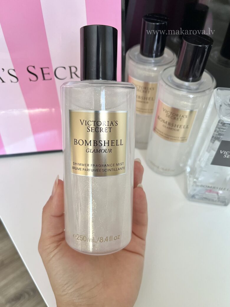 Bombshell Glamour parfimēts ķermeņa sprejs ar spīdumiem (Victoria’s Secret)