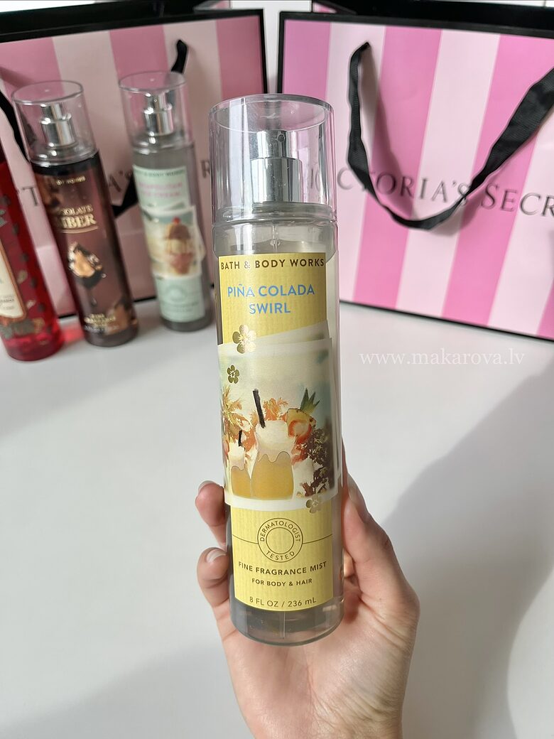 Bath & Body Works Pina Colada swirl parfimēts ķermeņa sprejs 236 ml 