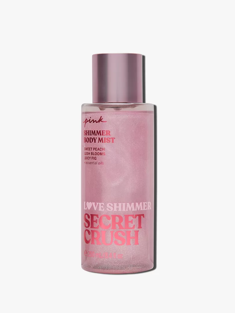 PINK Secret crush Shimmer parfimēts ķermeņa sprejs ar spīdumiem