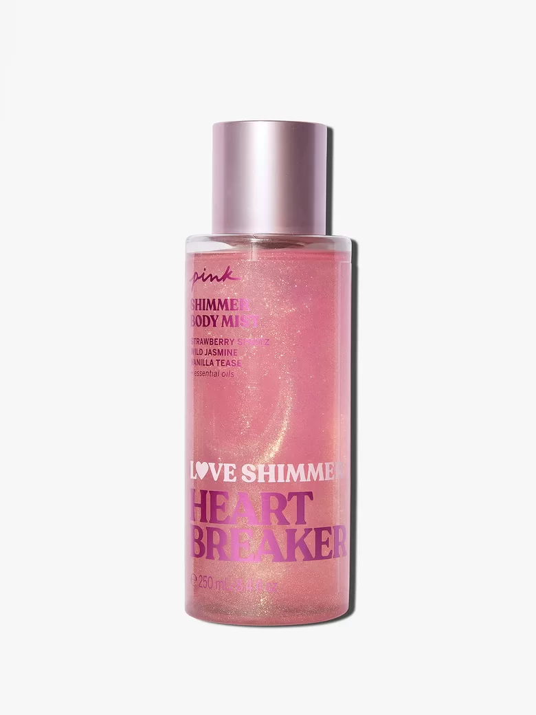 PINK Heartbreaker Shimmer parfimēts ķermeņa sprejs ar spīdumiem