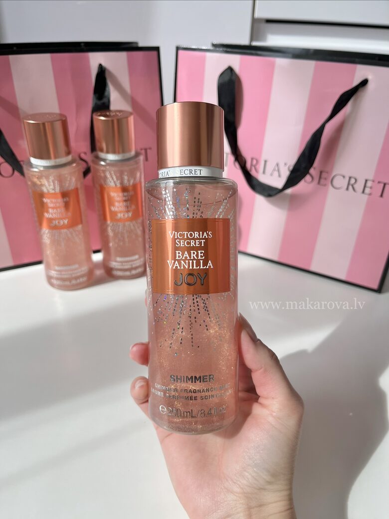 Joy Bare vanilla Shimmer parfimēts ķermeņa sprejs ar spīdumiem (Victoria’s Secret)