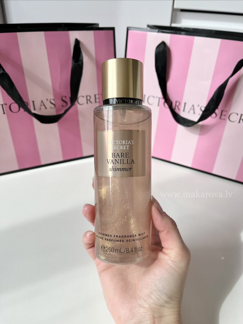 Shimmer Bare vanilla parfimēts ķermeņa sprejs ar spīdumiem (Victoria’s Secret)