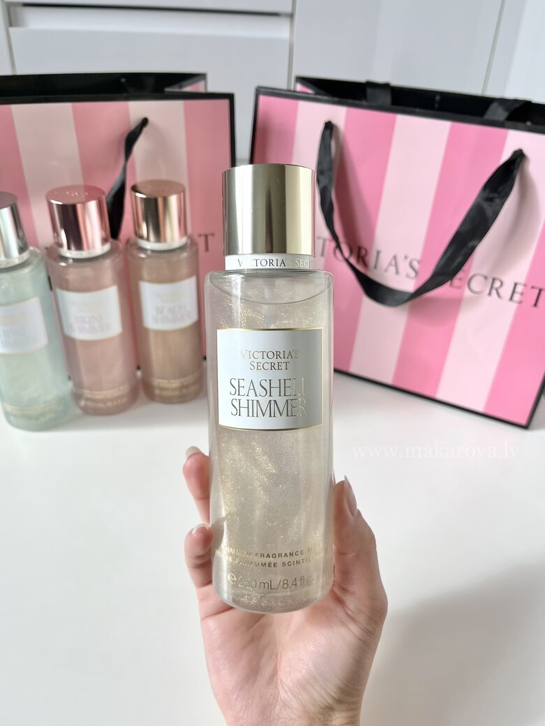 Victoria’s Secret Seashell shimmer parfimēts ķermeņa sprejs ar spīdumiem