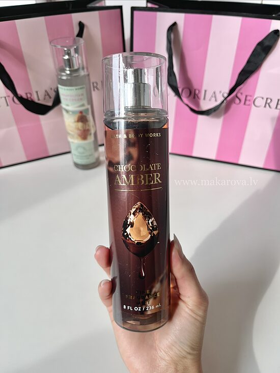 Bath & Body Works Chocolate amber parfimēts ķermeņa sprejs 236 ml 
