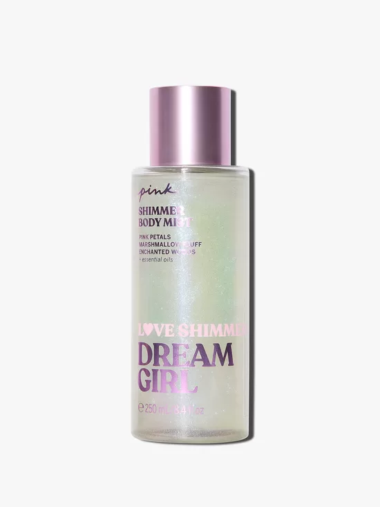 PINK Dream girl Shimmer parfimēts ķermeņa sprejs ar spīdumiem