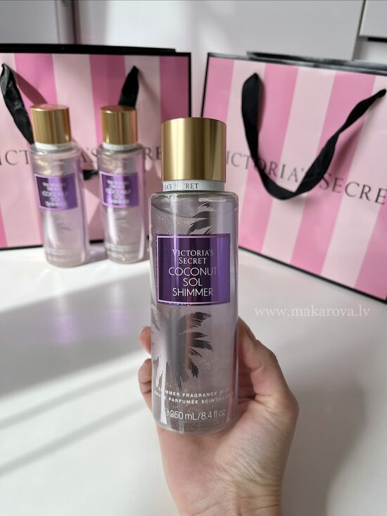 Coconut Sol Shimmer parfimēts ķermeņa sprejs ar spīdumiem (Victoria’s Secret)