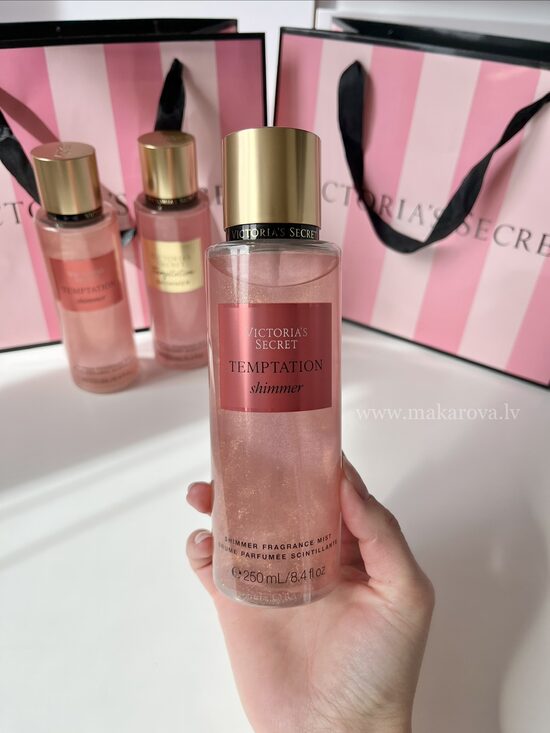 Shimmer Temptation parfimēts ķermeņa sprejs ar spīdumiem (Victoria’s Secret)