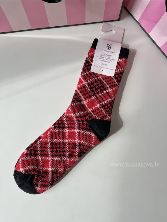 Victoria’s secret zeķes (sarkans rūtots)