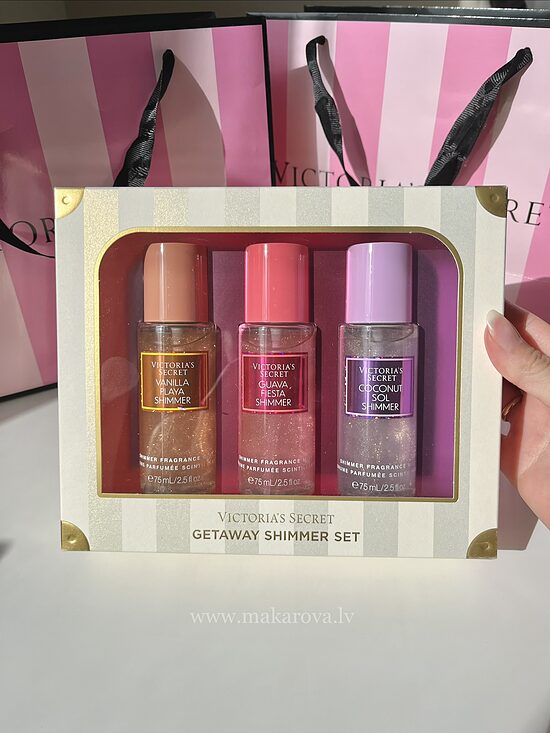 Victoria’s Secret parfimētu ķermeņa spreju komplekts ar spīdumiem 3 x 75 ml